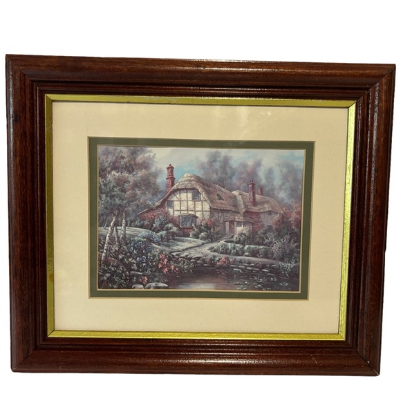 2 Matted Cottage Pics Wooden frames 10X12 - Picture 3 of 8